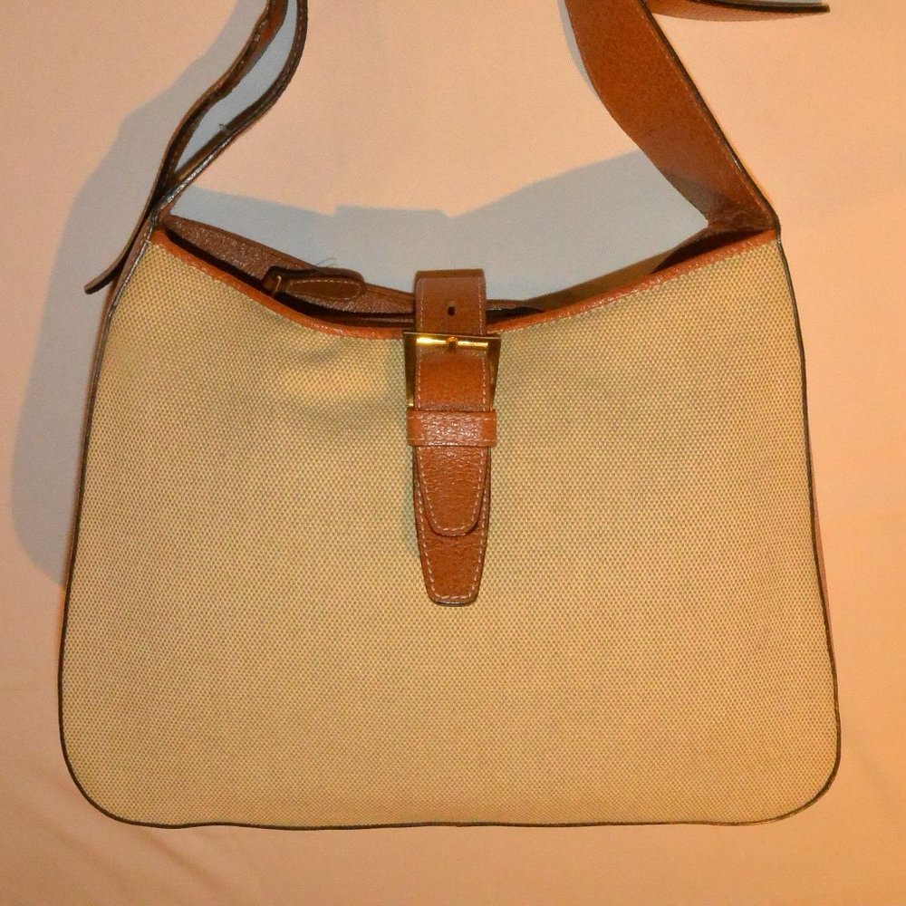 RENE Italy CANVAS & LEATHER SHOULDER BAG